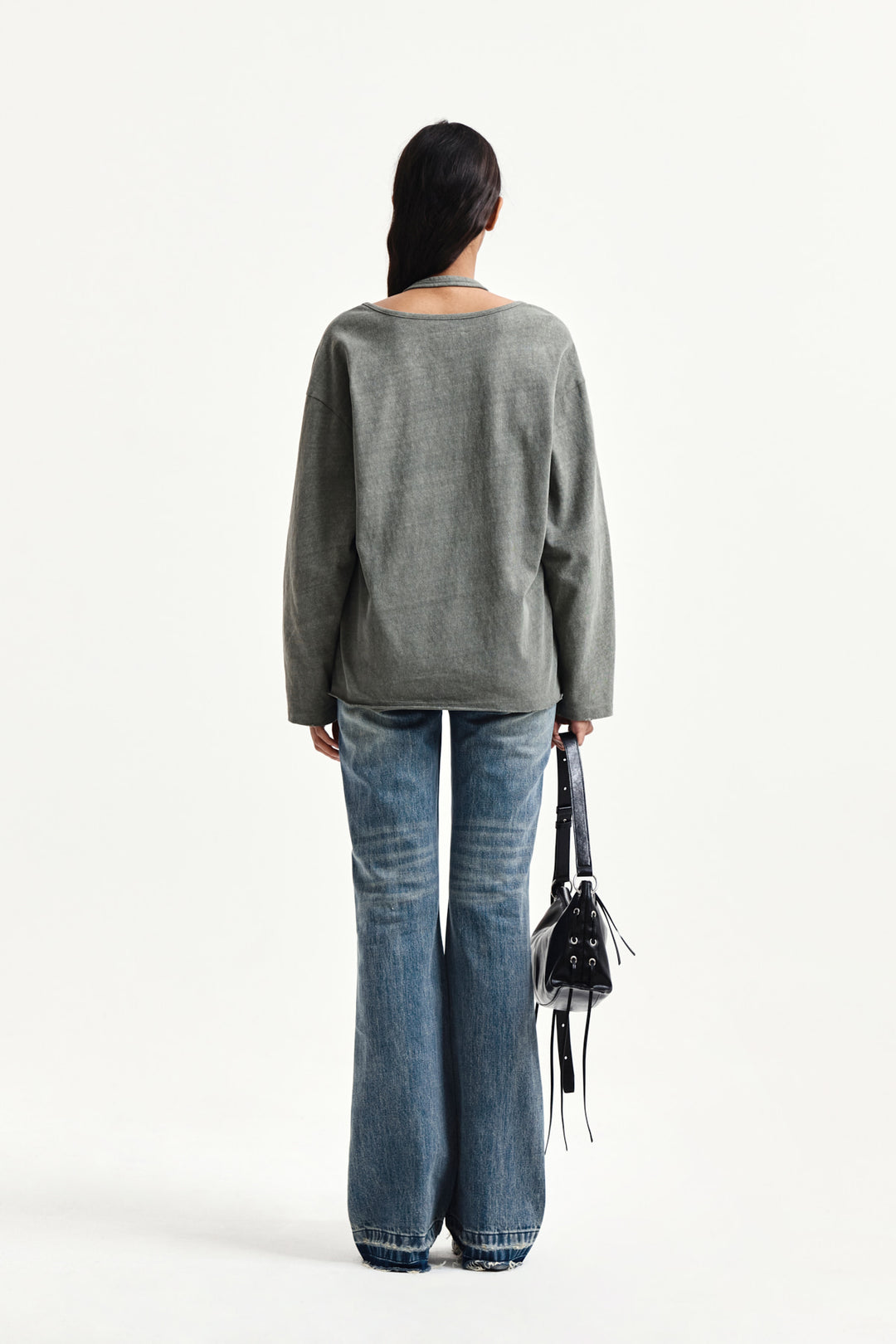 Matin Kim Vintage Graphic Layered Top — Khaki