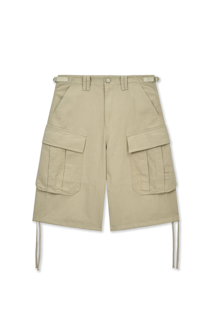 Matin Kim Utility Cargo Bermuda Shorts — Beige
