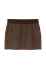 Matin Kim Two Tone Banding Knit Mini Skirt — Brown