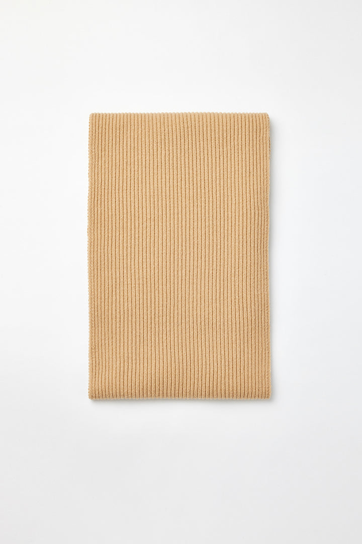 KIMMATIN Cut Out Wool Knit Muffler — Beige