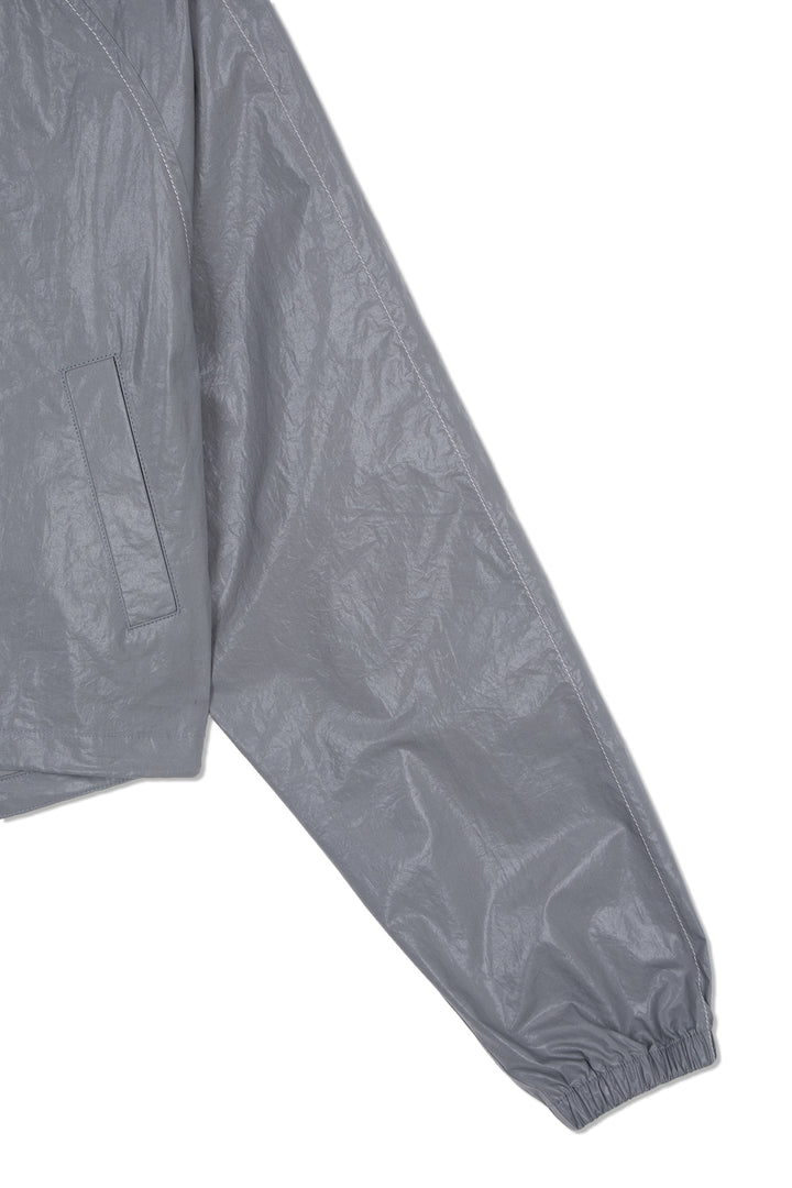 Matin Kim Crop Hoody Coating Jumper Dark — Gray