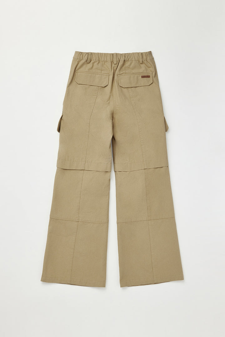 KIMMATIN Zipper Point Cotton Cargo Pants — Beige