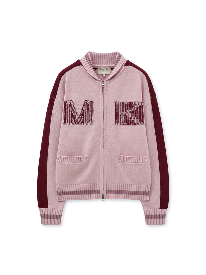 Matin Kim Initial Knit Zip Up — Black