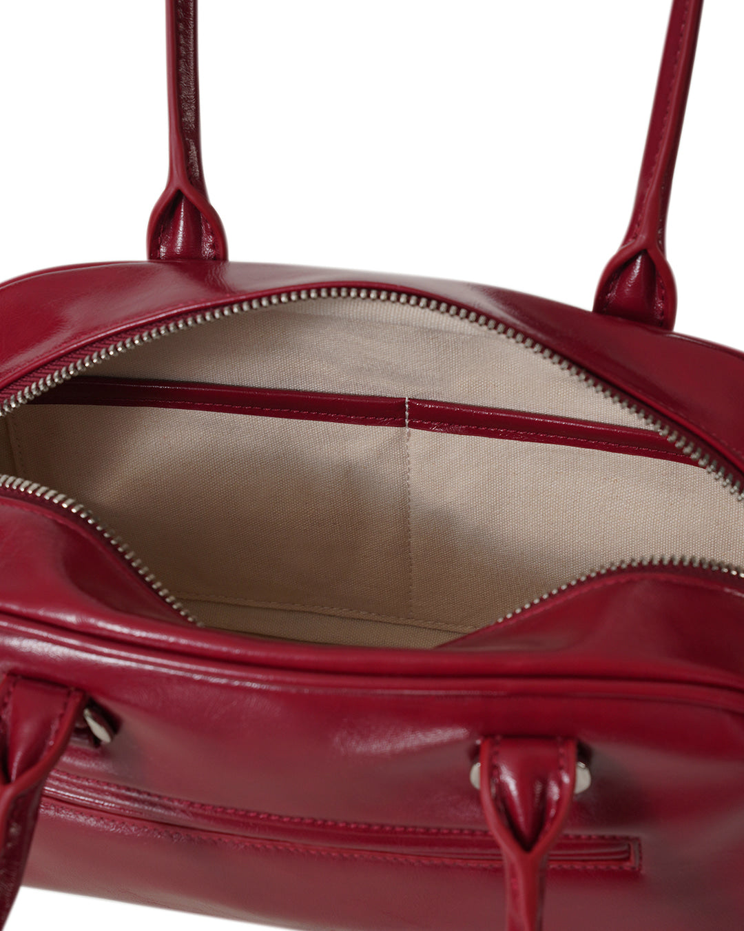 Stand Oil Chubby Bag — Glossy Bowling Crossbody — Red wine