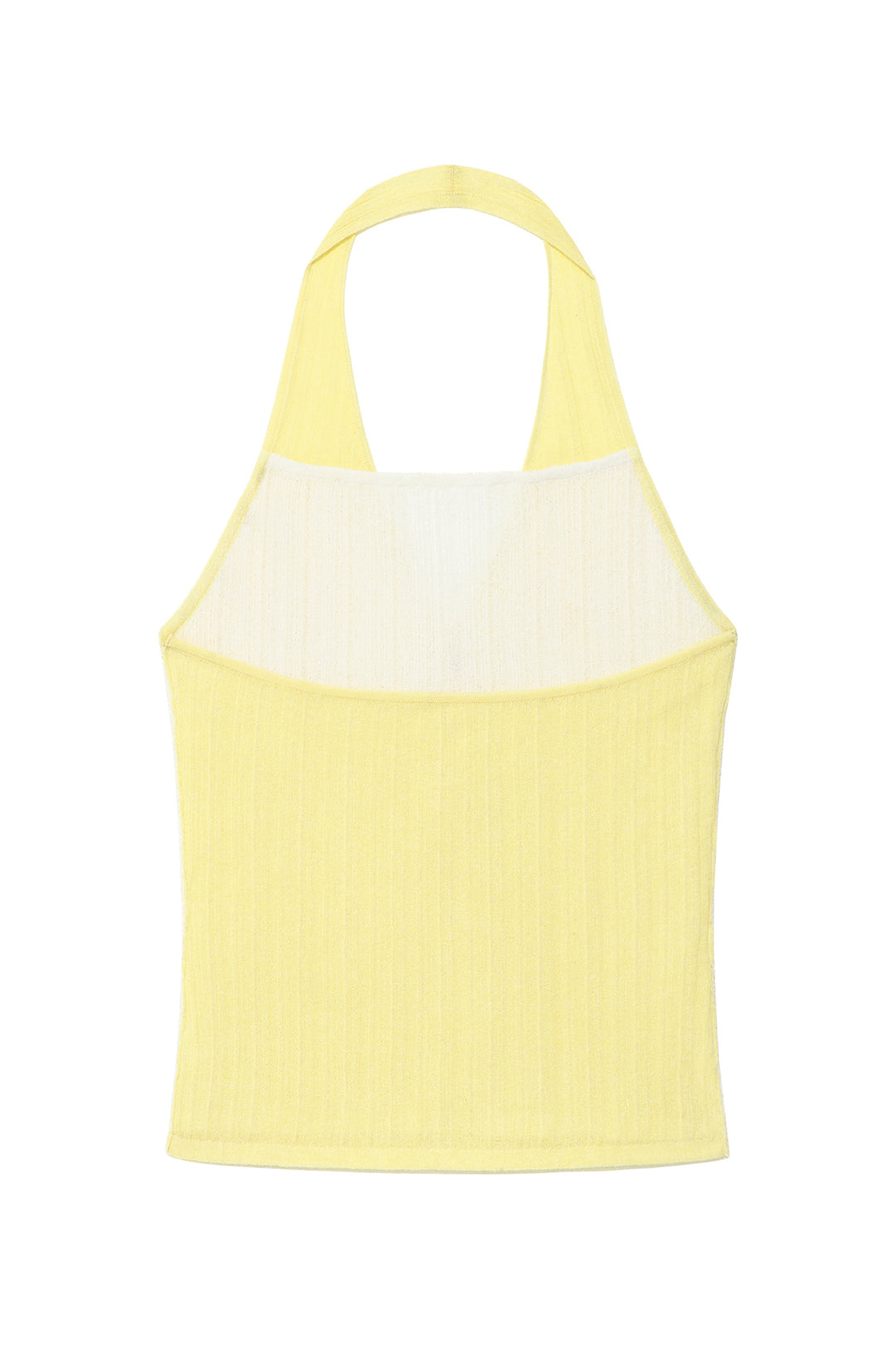 Matin Kim Layered Button Halter Neck Top — Yellow