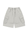 Matin Kim Washed Cotton Patch Pocket Bermudas — Light Grey
