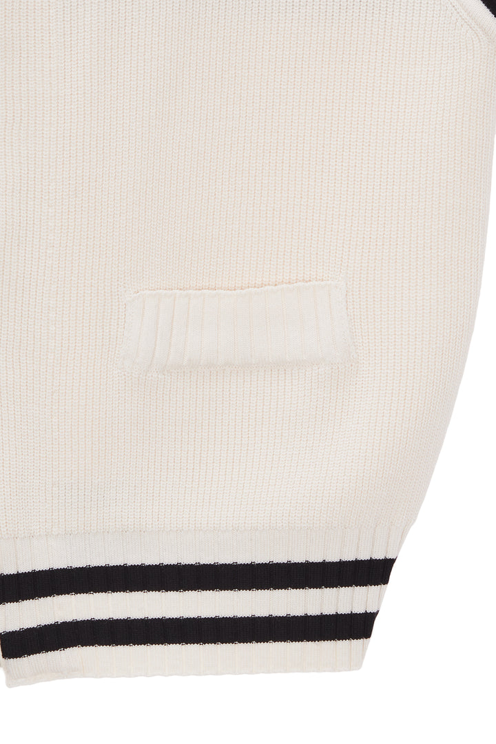 Matin Kim Spell Point Stripe Knit Vest — Ivory