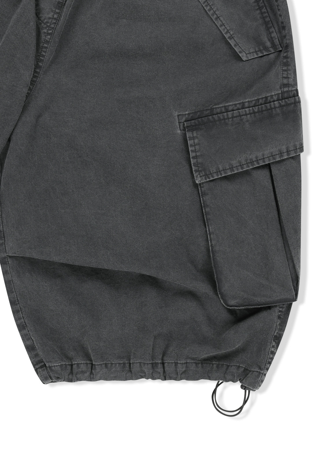 Matin Kim Washed Cotton Patch Pocket Bermudas — Charcoal
