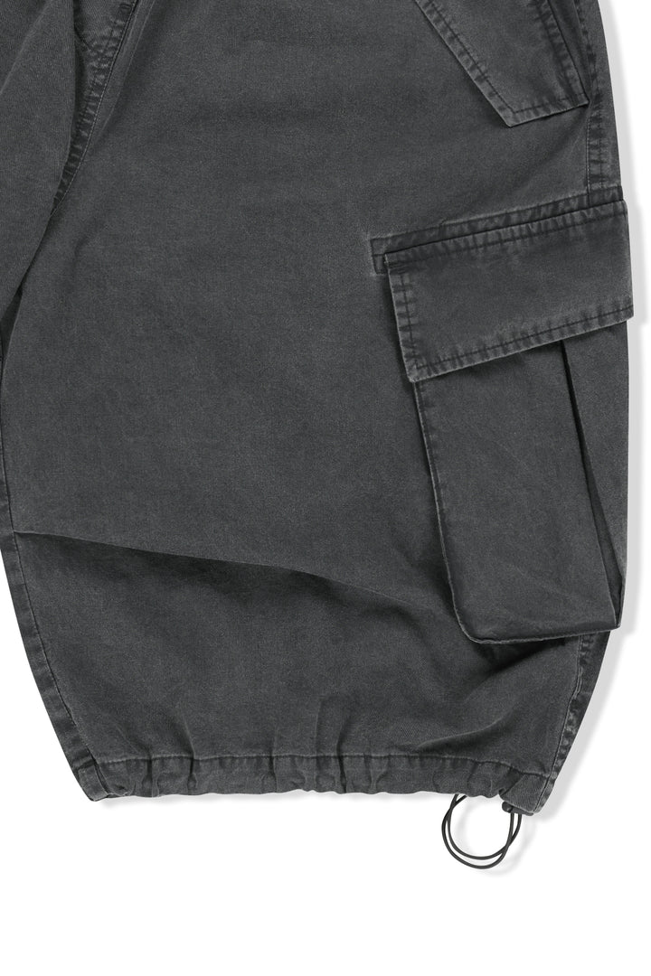 Matin Kim Washed Cotton Patch Pocket Bermudas — Charcoal