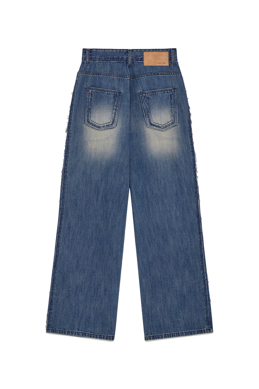 Matin Kim Rough Cut Line Point Denim — Blue