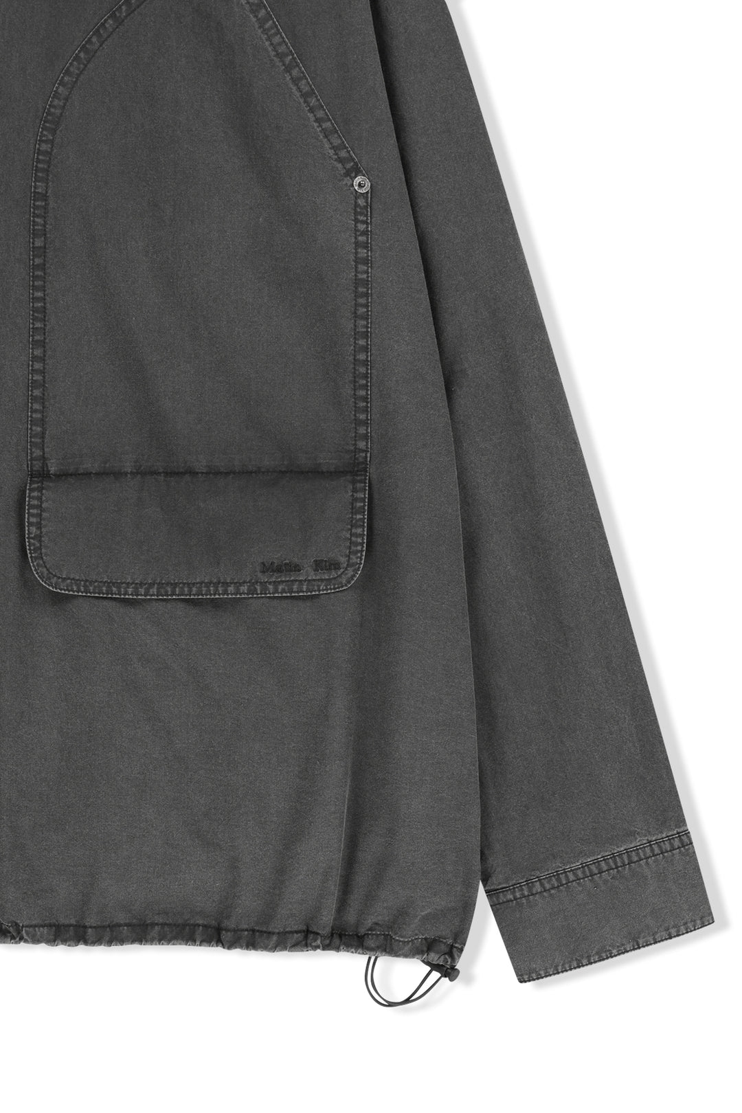 Matin Kim Washed Cotton Drawstring Shirt — Charcoal