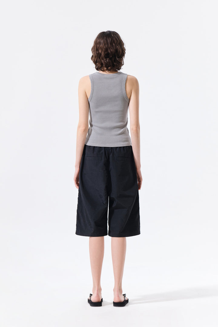 Matin Kim Side Logo Bermuda Track Pants — Black