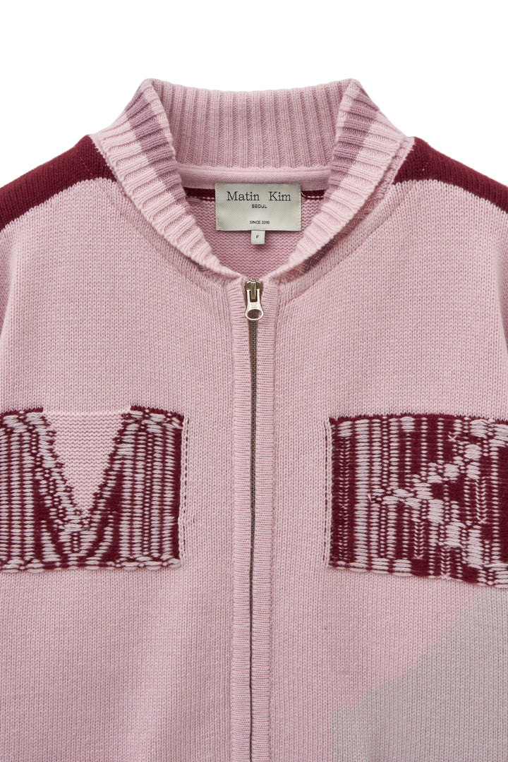 Matin Kim Initial Knit Zip Up — Pink