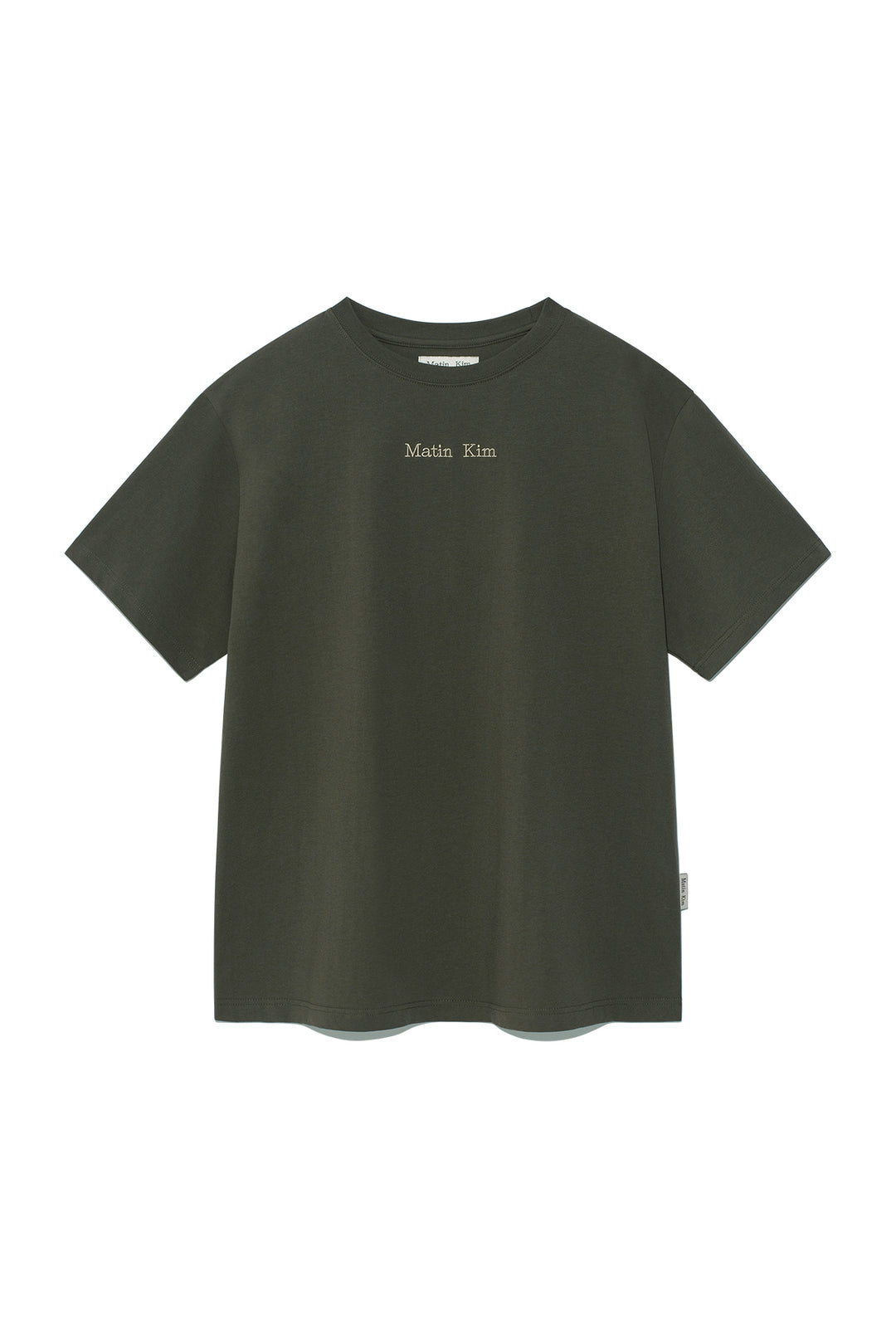 Matin Kim Embroidery Small Logo Oversize Top — Khaki
