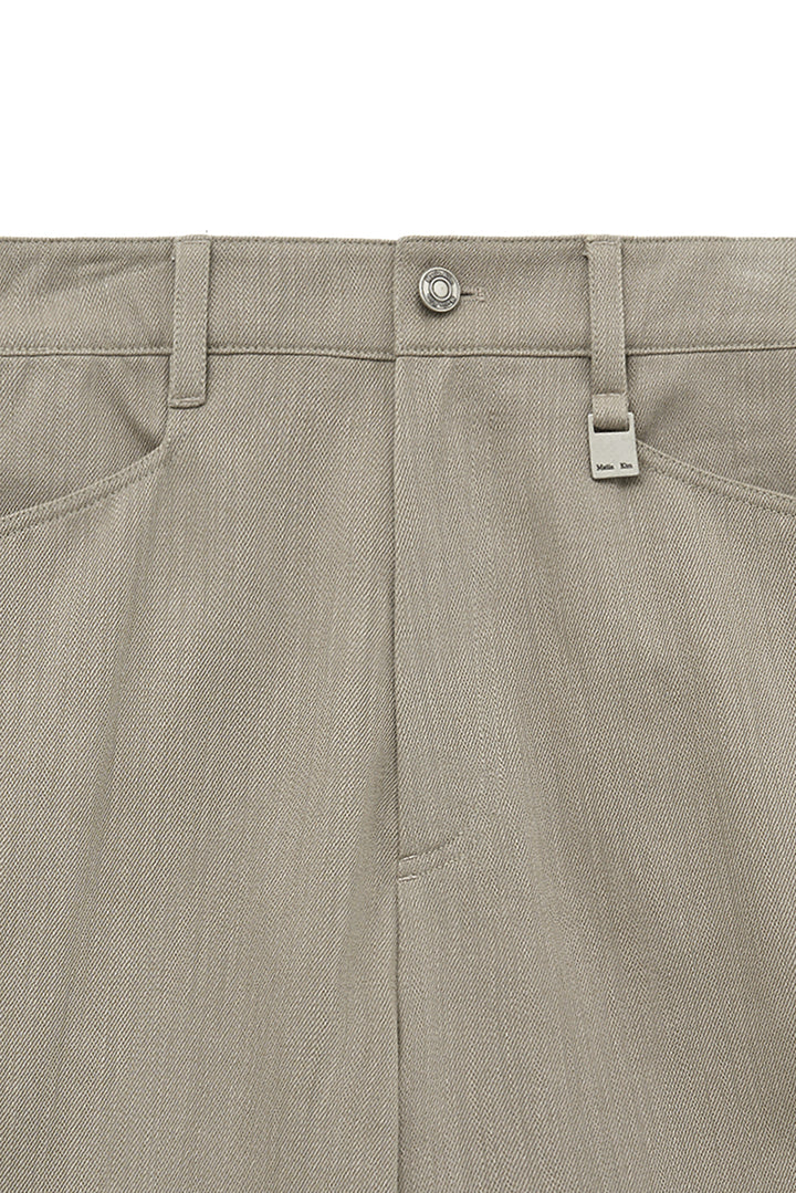 Matin Kim Big Pocket Two-Tone Wide Pants — Beige