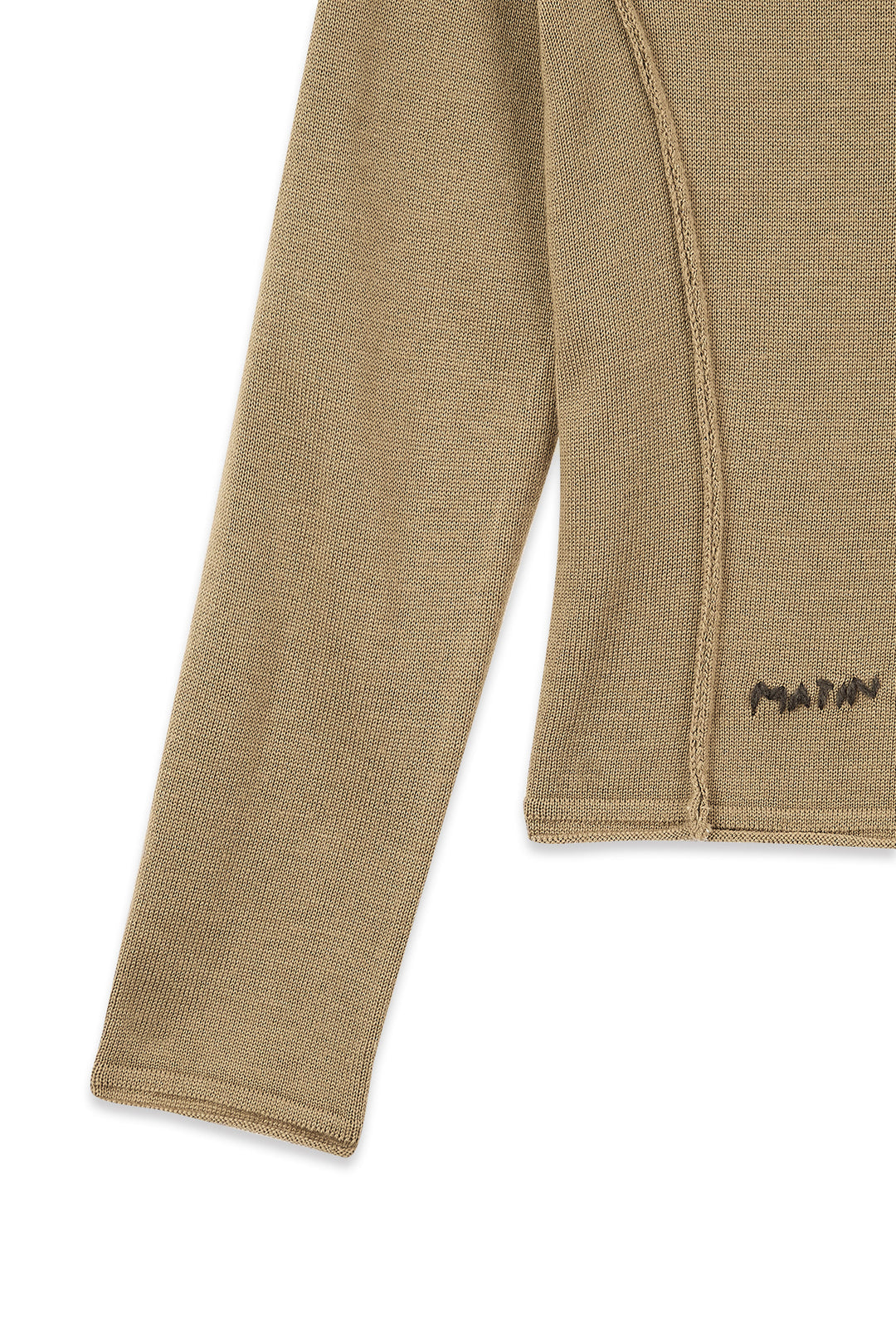 Matin Kim Button Hoody Raglan Knit — Khaki