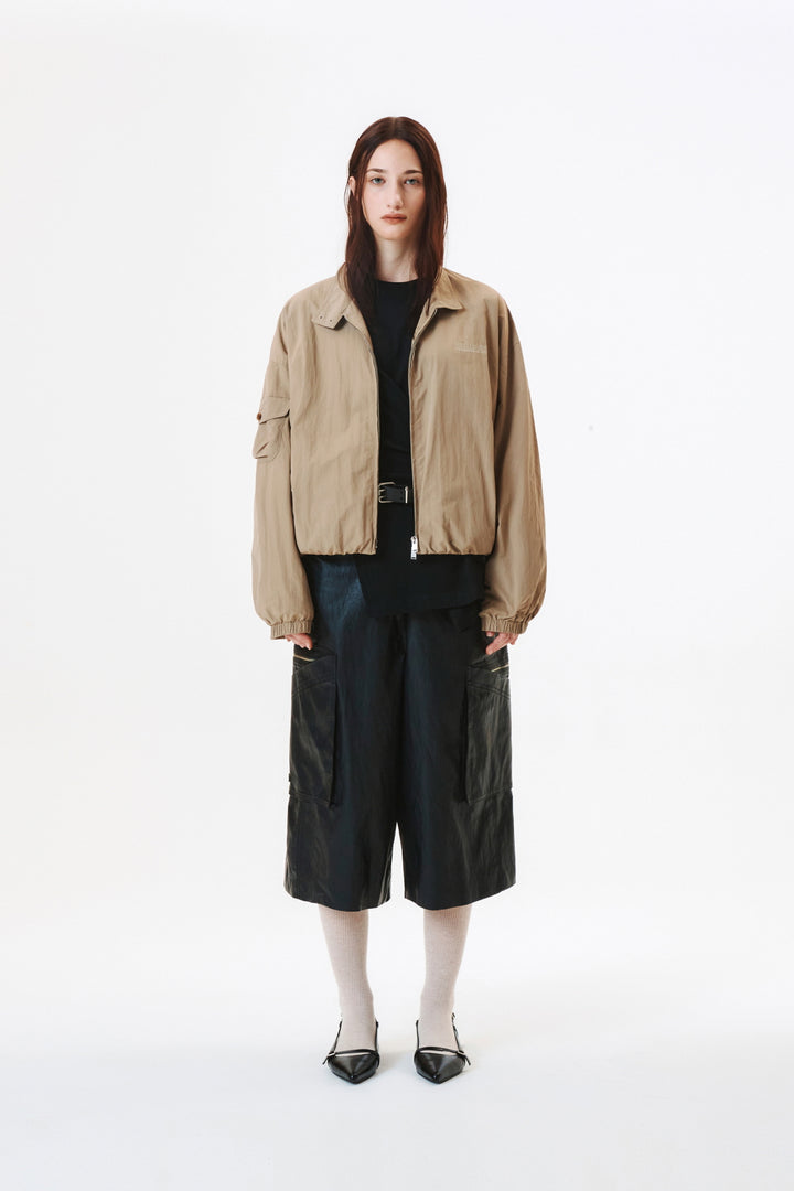 KIMMATIN Logo Embroidery Balloon Jumper — Khaki