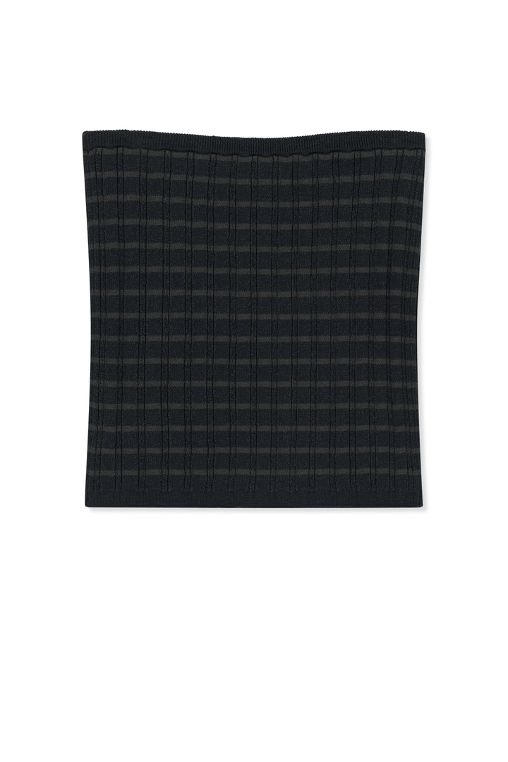 Matin Kim Stripe Knit Tube Top — Navy blue