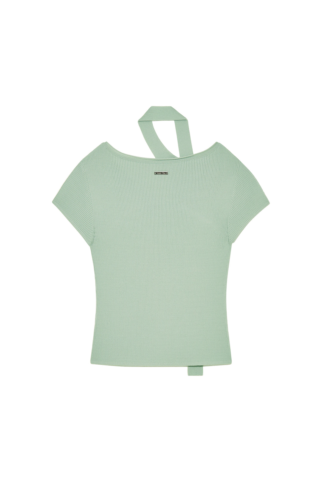 Matin Kim Scarf Point Knit Top — Mint
