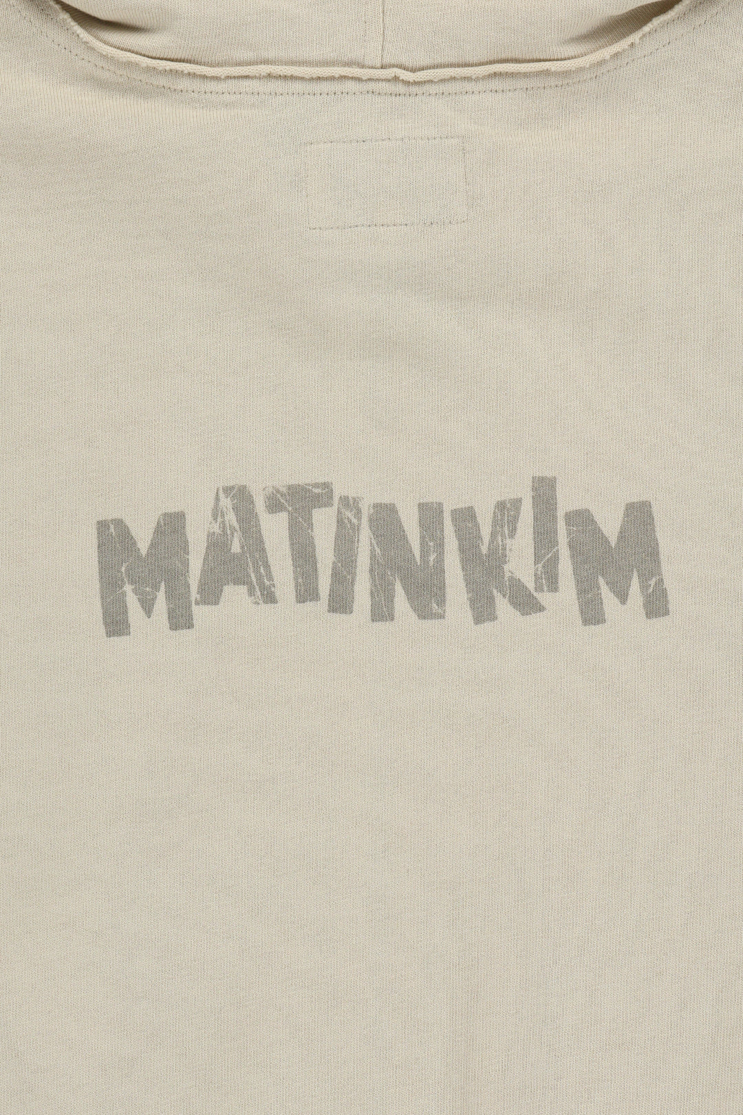 Matin Kim Back Logo Jersey Hood Vest — Beige