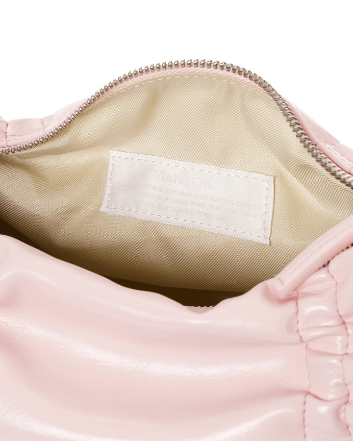 Stand Oil Pleats Bag — Glossy Tote — Baby pink
