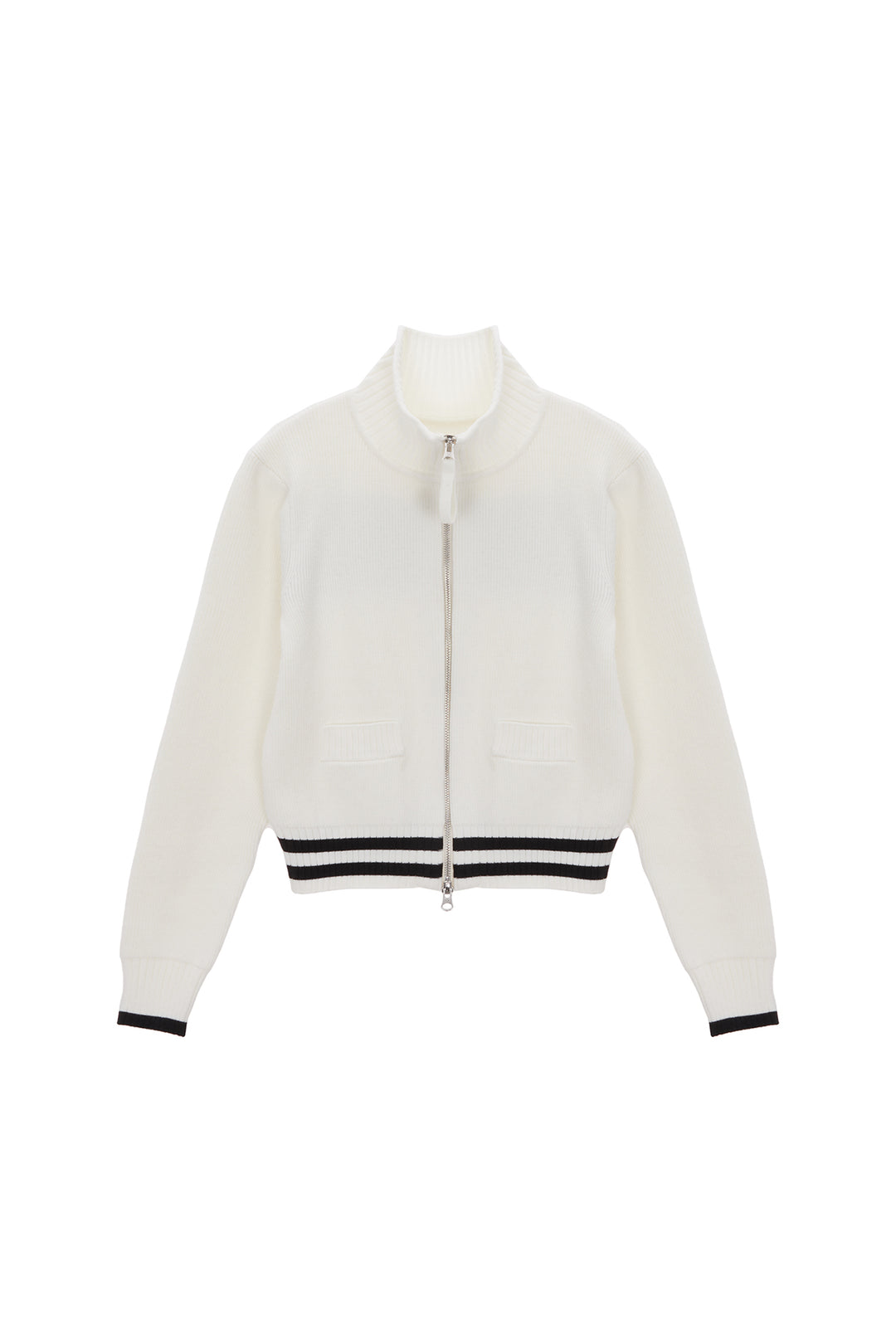 Matin Kim Spell Point Stripe Knit Cardigan — Ivory