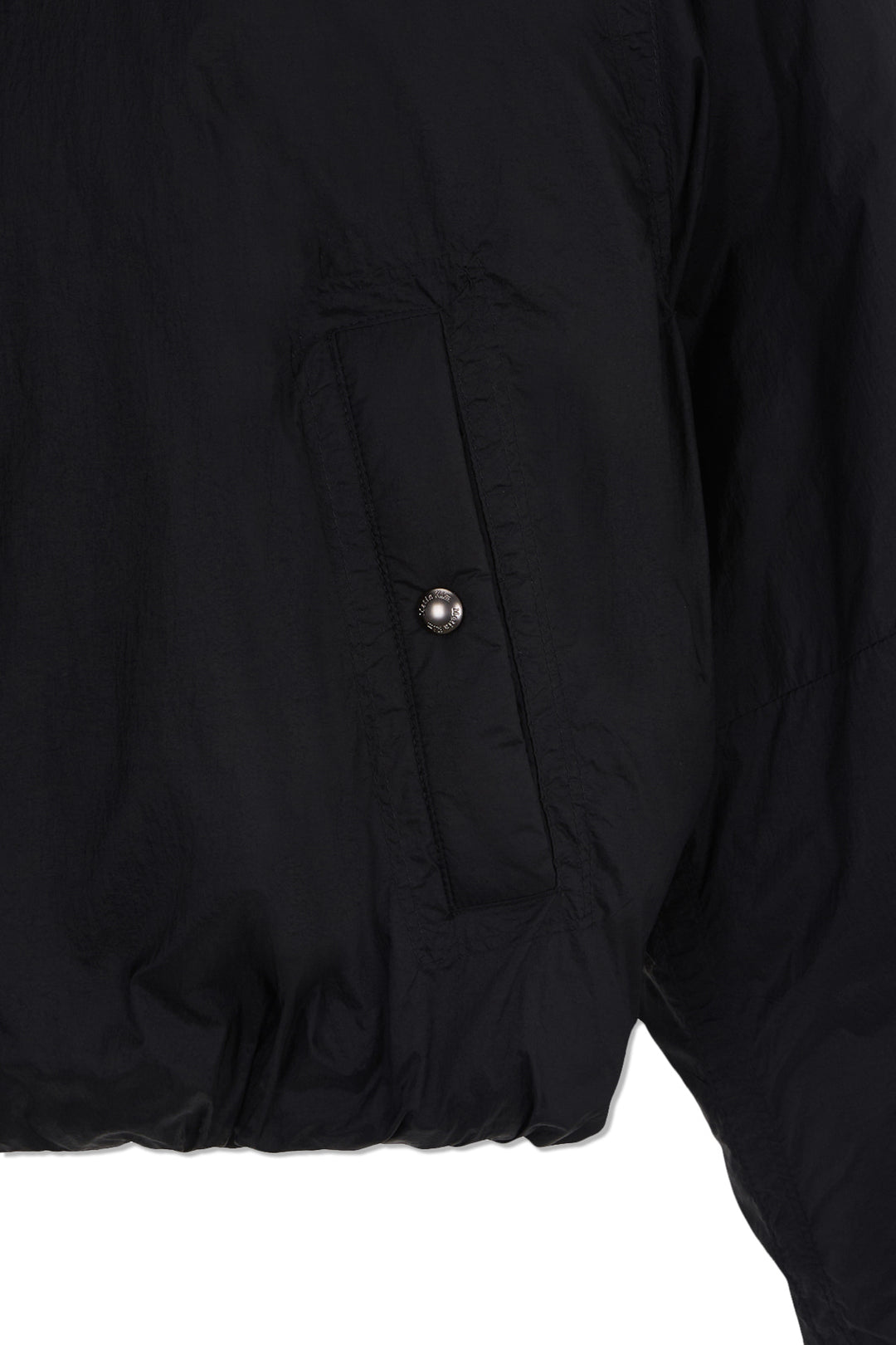 Matin Kim Back Logo Hoody Short Down Jumper — Black
