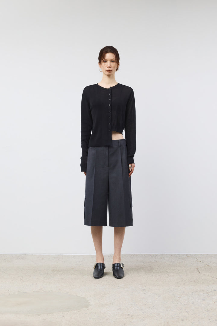 KIMMATIN Cargo Detail Bermuda Shorts — Charcoal