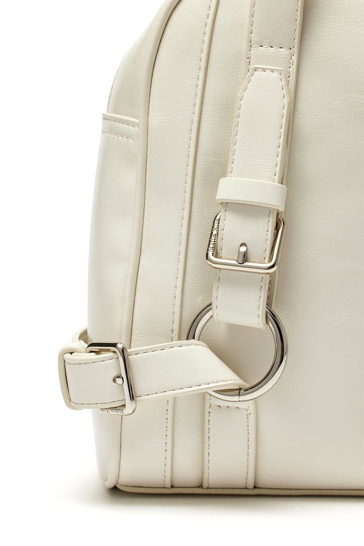 Matin Kim Biker Detail Square Shoulder Bag — Ivory