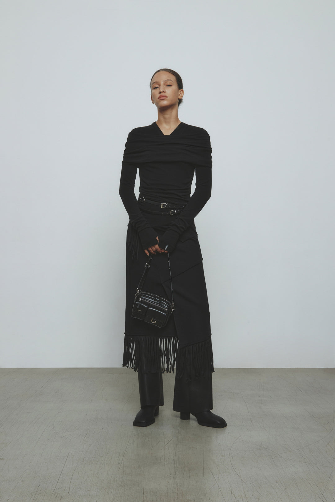 KIMMATIN Off-Shoulder Detail Top — Black