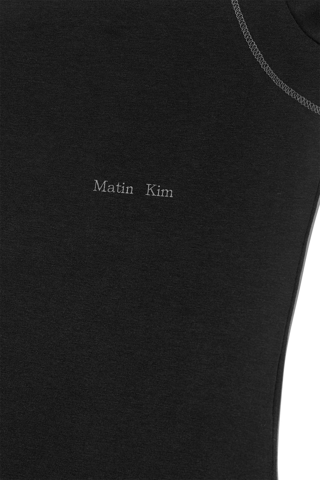 Matin Kim Stitch Point Small Logo Top — Black