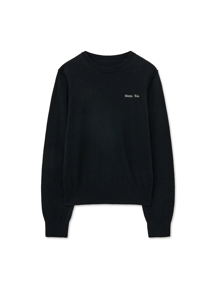 Matin Kim Cashmere Blended Round Knit — Olive