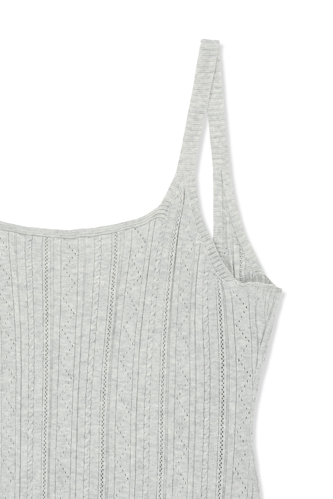 Matin Kim Open Back Ribbed Knit Dress — Light Grey