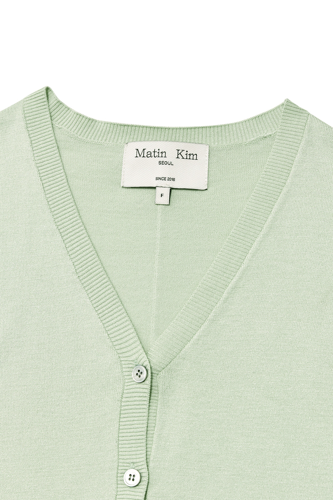 Matin Kim Slit Detail Button Cardigan — Mint