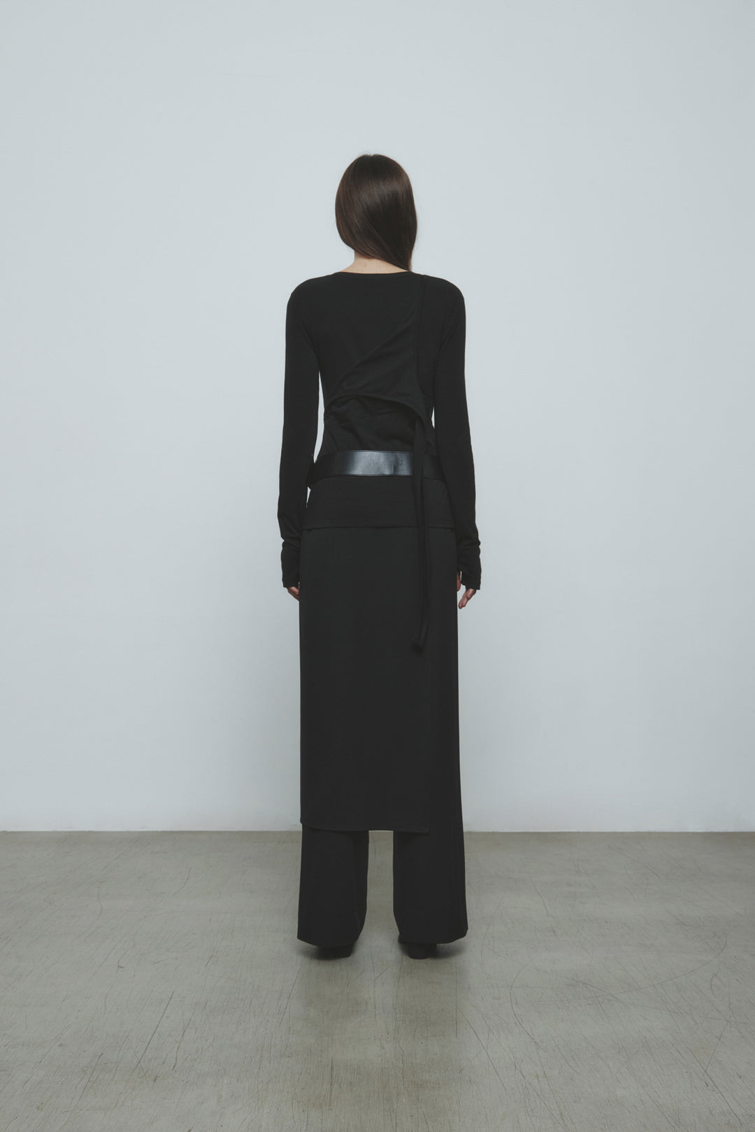 KIMMATIN Skirt Wrap Layered Pants — Black