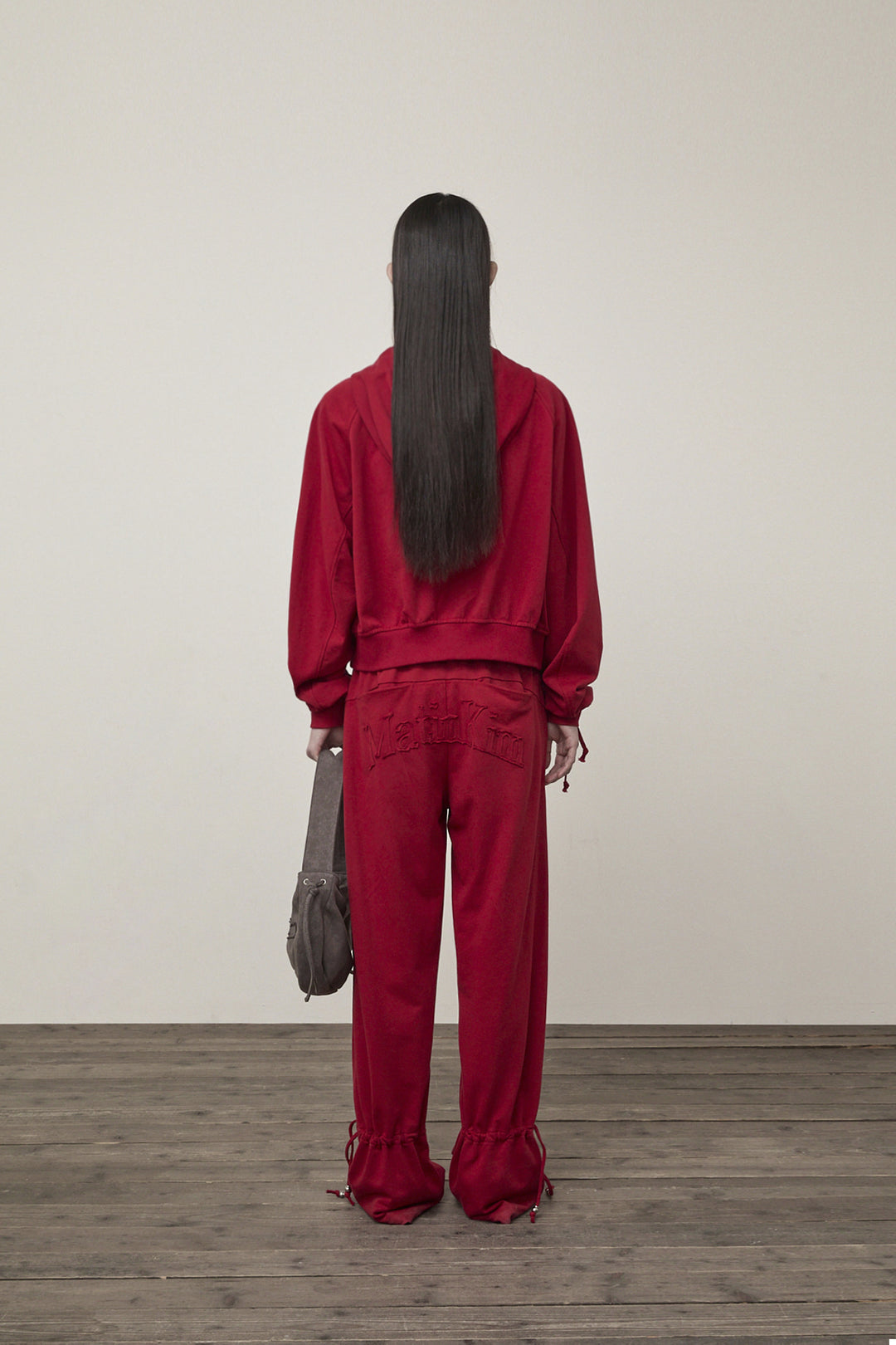 Matin Kim String Detail Sweatpants — Red