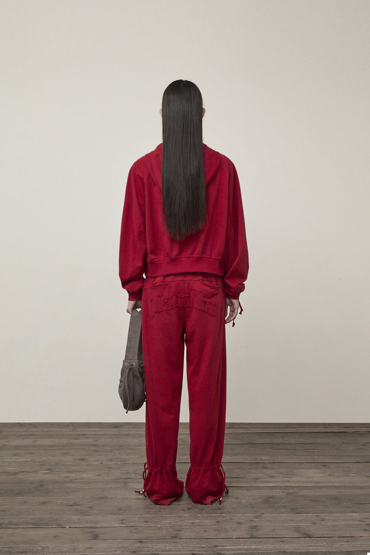 Matin Kim String Detail Sweatpants — Red
