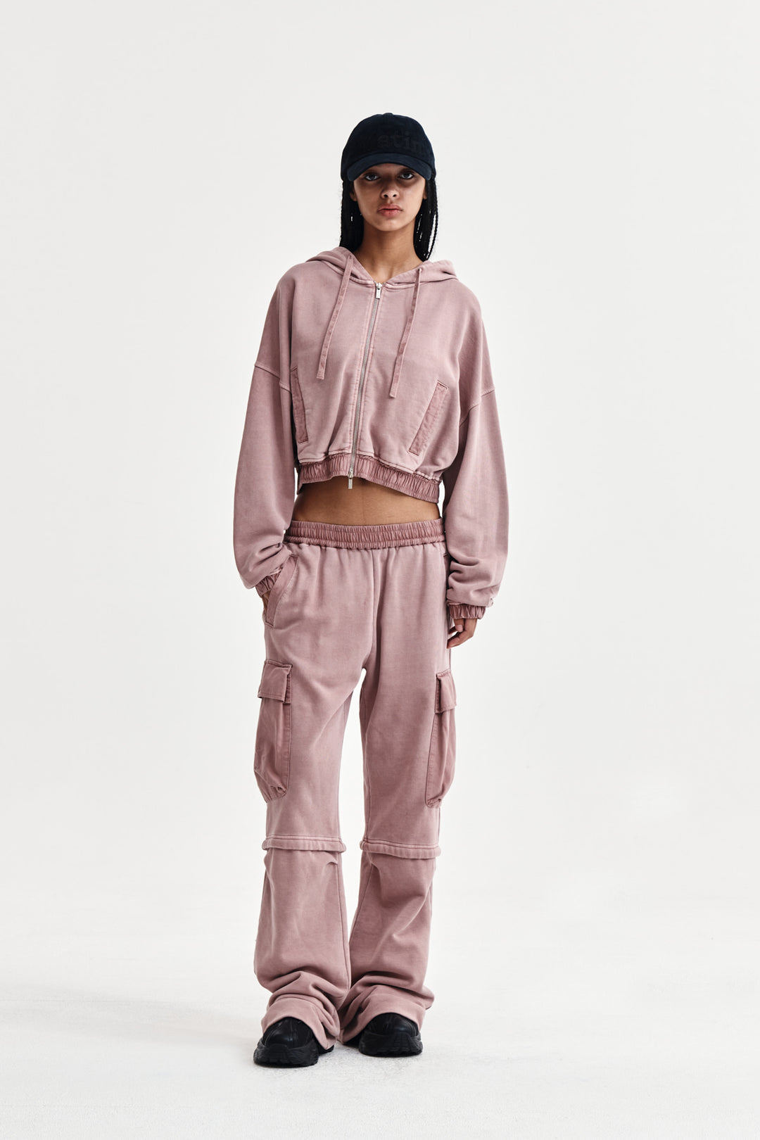 Matin Kim Pigment Dyed Cargo Pants — Pink