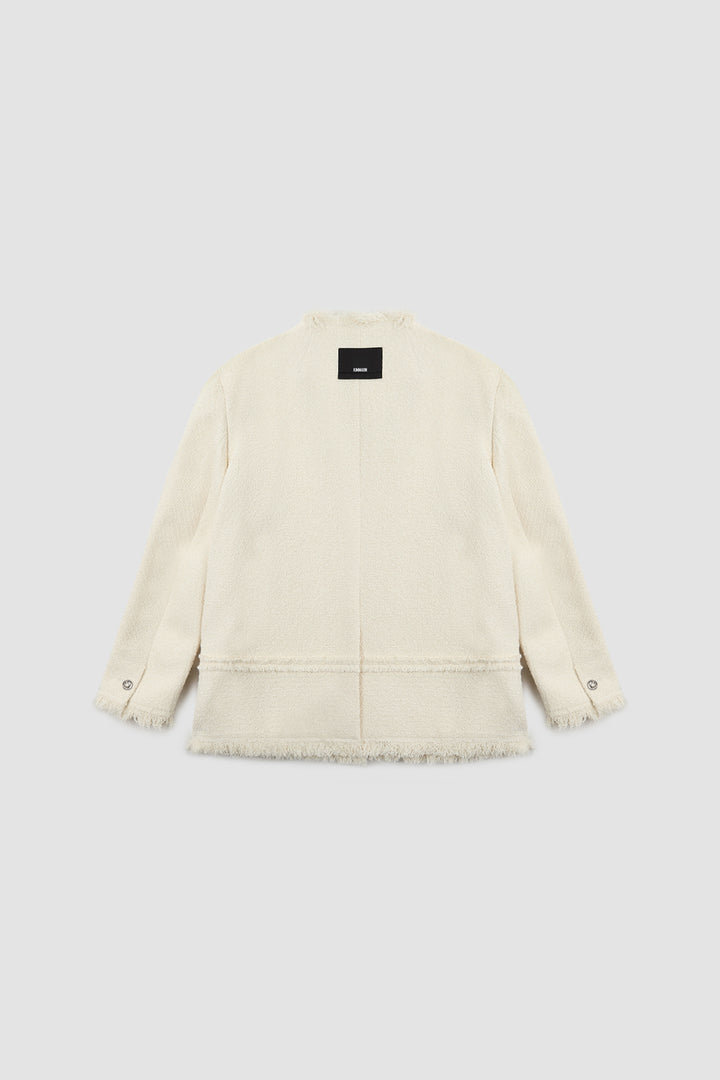 KIMMATIN Patch Pocket Tweed Jacket — Ivory