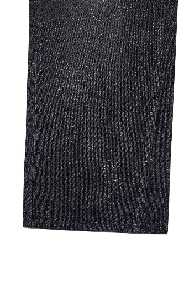 Matin Kim Back Line Point Soft Shiny Denim — Navy blue