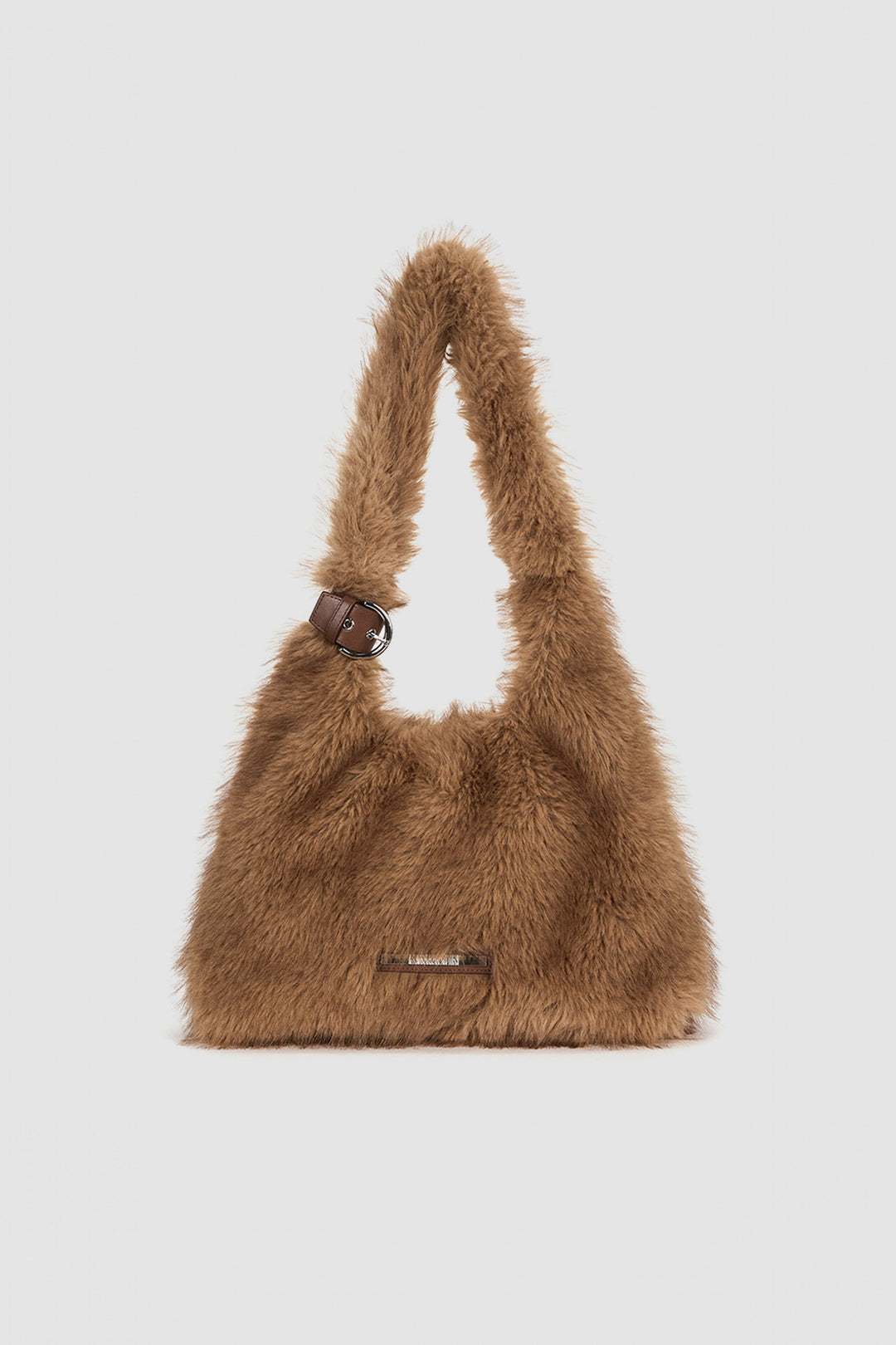 KIMMATIN Fur Triangle Shoulder Bag — Brown