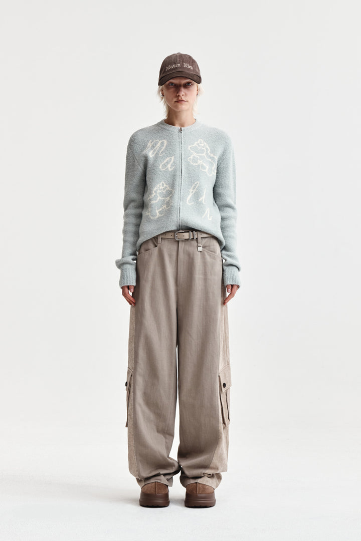 Matin Kim Big Pocket Two-Tone Wide Pants — Beige