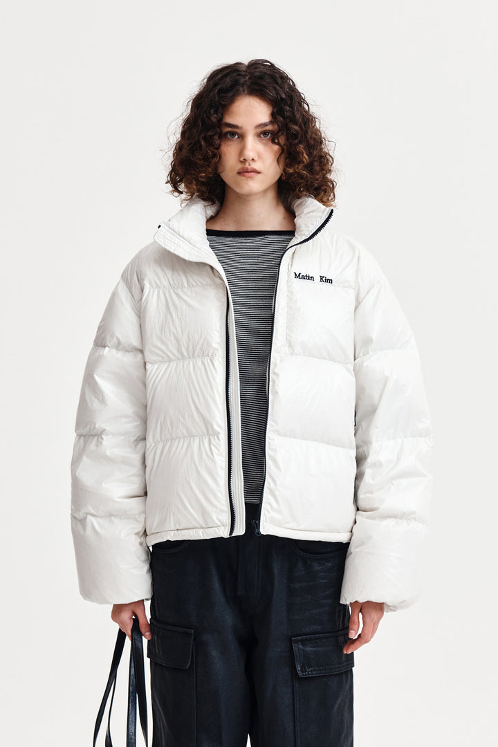 Matin Kim Small Logo Volume Down Jumper — Ivory