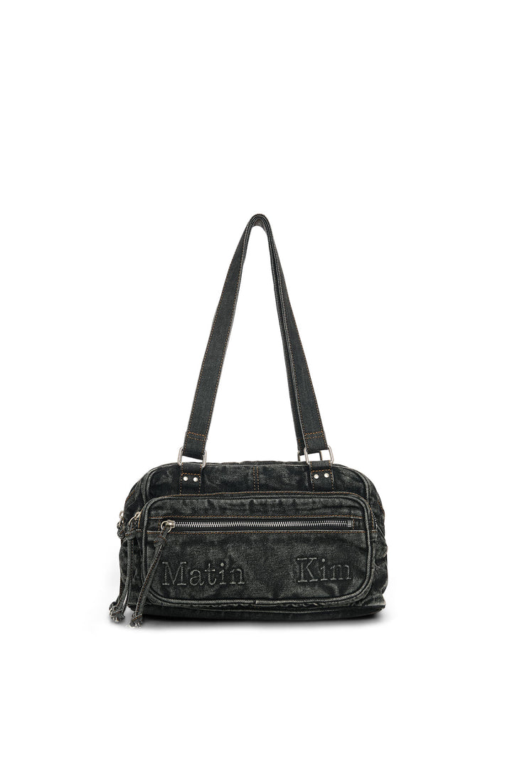 Matin Kim Dust Denim One Pocket Shoulder Bag — Black