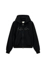 Matin Kim Drawstring Point Zip Up Hoody — Black
