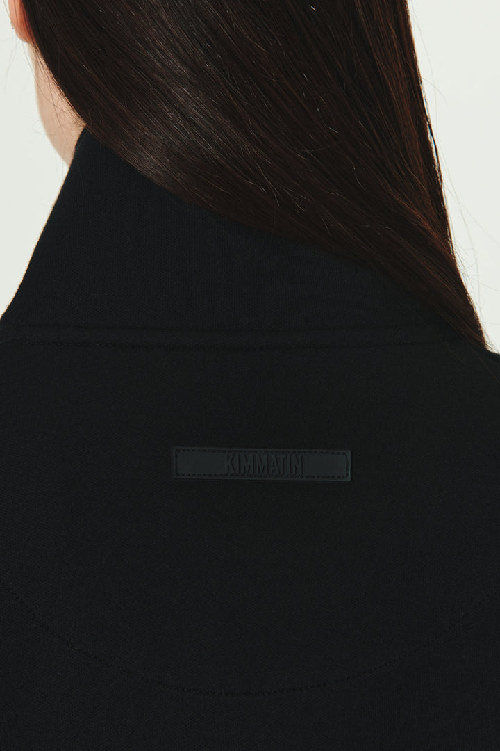 KIMMATIN Loose Half Zip Sweatshirt — Black