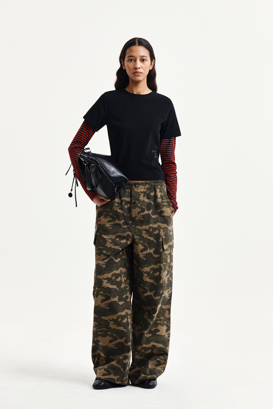 Matin Kim Drawstring Hem Cargo Pants — Khaki