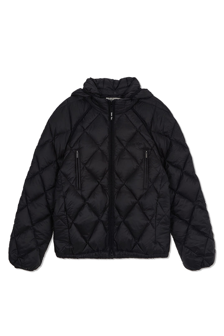 Matin Kim Quilting Hoody Lightweight Jumper — Black