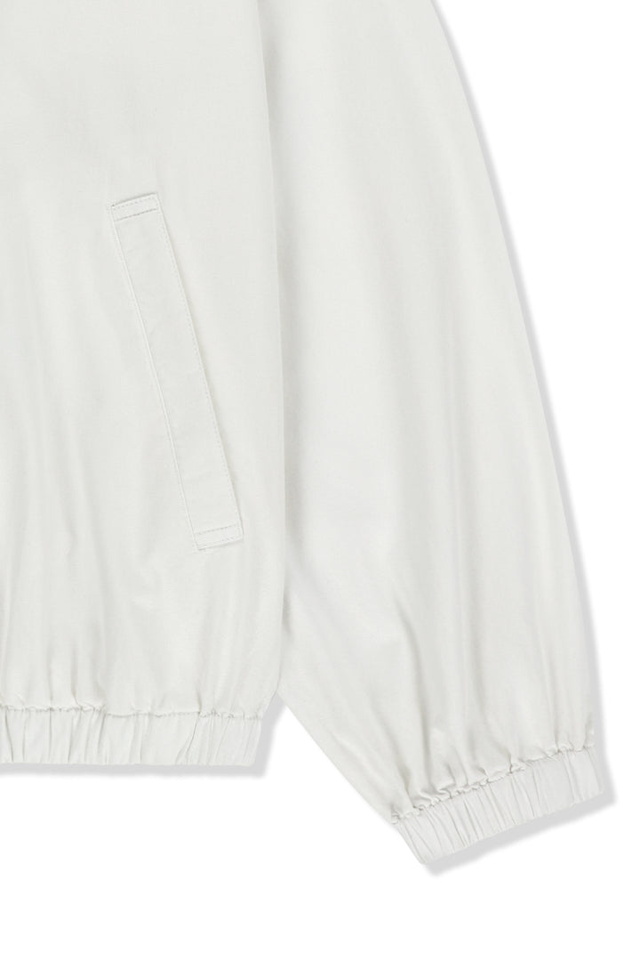 Matin Kim Small Logo Cotton Zip Up Jumper — White