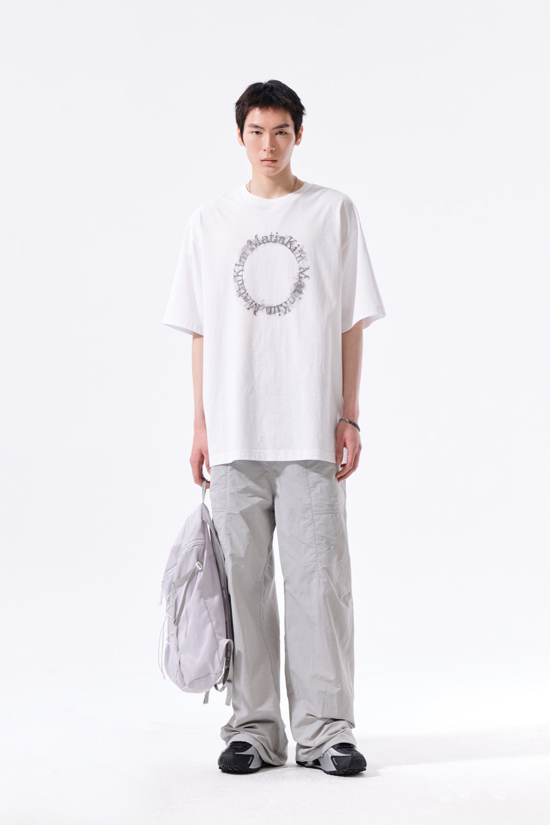 Matin Kim Multi Panel Parachute Pants — Light Grey